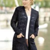 Long-Strickjacke Mit Ajourdessin
