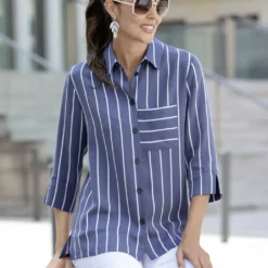 Longbluse Mit Streifen