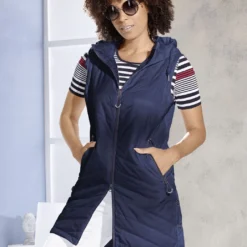 Longweste Mit Fester Kapuze