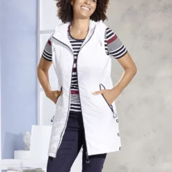 Deutschland Fashion Verkaufs-Shop -Deutschland Fashion Verkaufs-Shop longweste mit fester kapuze farbe weiss groesse 052