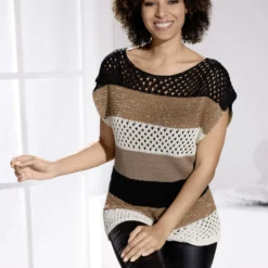 Deutschland Fashion Verkaufs-Shop -Deutschland Fashion Verkaufs-Shop pullunder mit modischem glitzer farbe schwarz braun ecru groesse 036 1