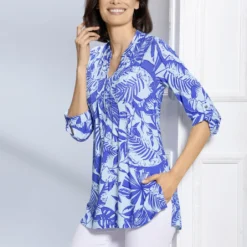 Shirt-Tunika Mit Stehkragen