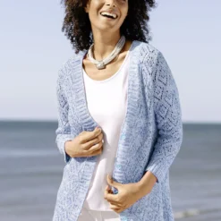 Strickjacke Aus Melangegarn