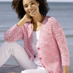 Strickjacke Aus Melangegarn -Deutschland Fashion Verkaufs-Shop strickjacke aus melangegarn farbe hummer weiss groesse 050