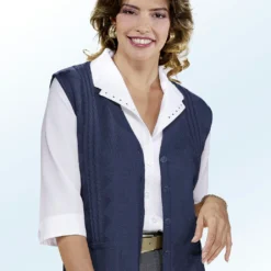 Strickweste Mit Zopfdessin