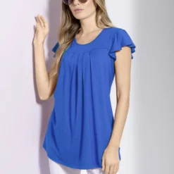 Unifarbene Shirt-Tunika