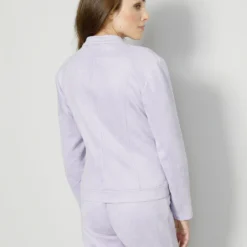 Veloursimitatblazer Mit Weichem Griff -Deutschland Fashion Verkaufs-Shop veloursimitatblazer mit weichem griff farbe flieder groesse 038 3